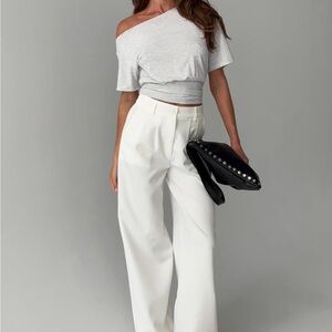 Princess Polly White Wide Leg Pants